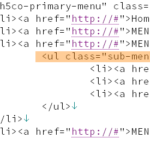 カスタムウォーカークラスで、階層メニューにクラスを付ける。